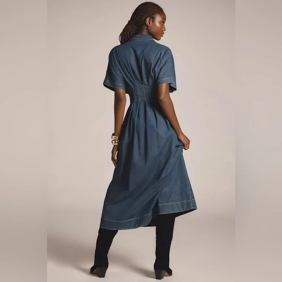 Anthropologie Blue Midi Dress - Picture 2 of 7